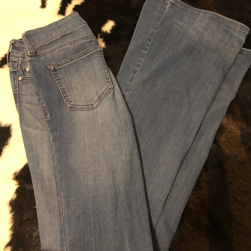 Celebrity pink flare jean